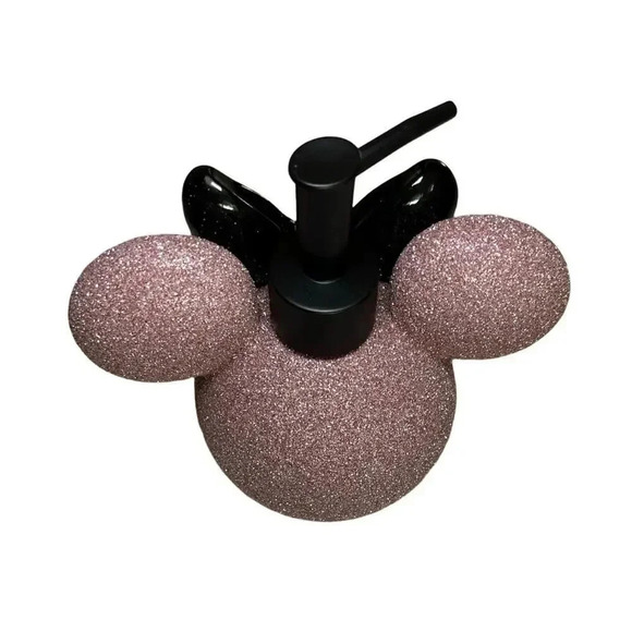 NWB Disney Minnie Mouse Lotion/Soap Dispenser Pump Rose Gold Glitter - Picture 5 of 5